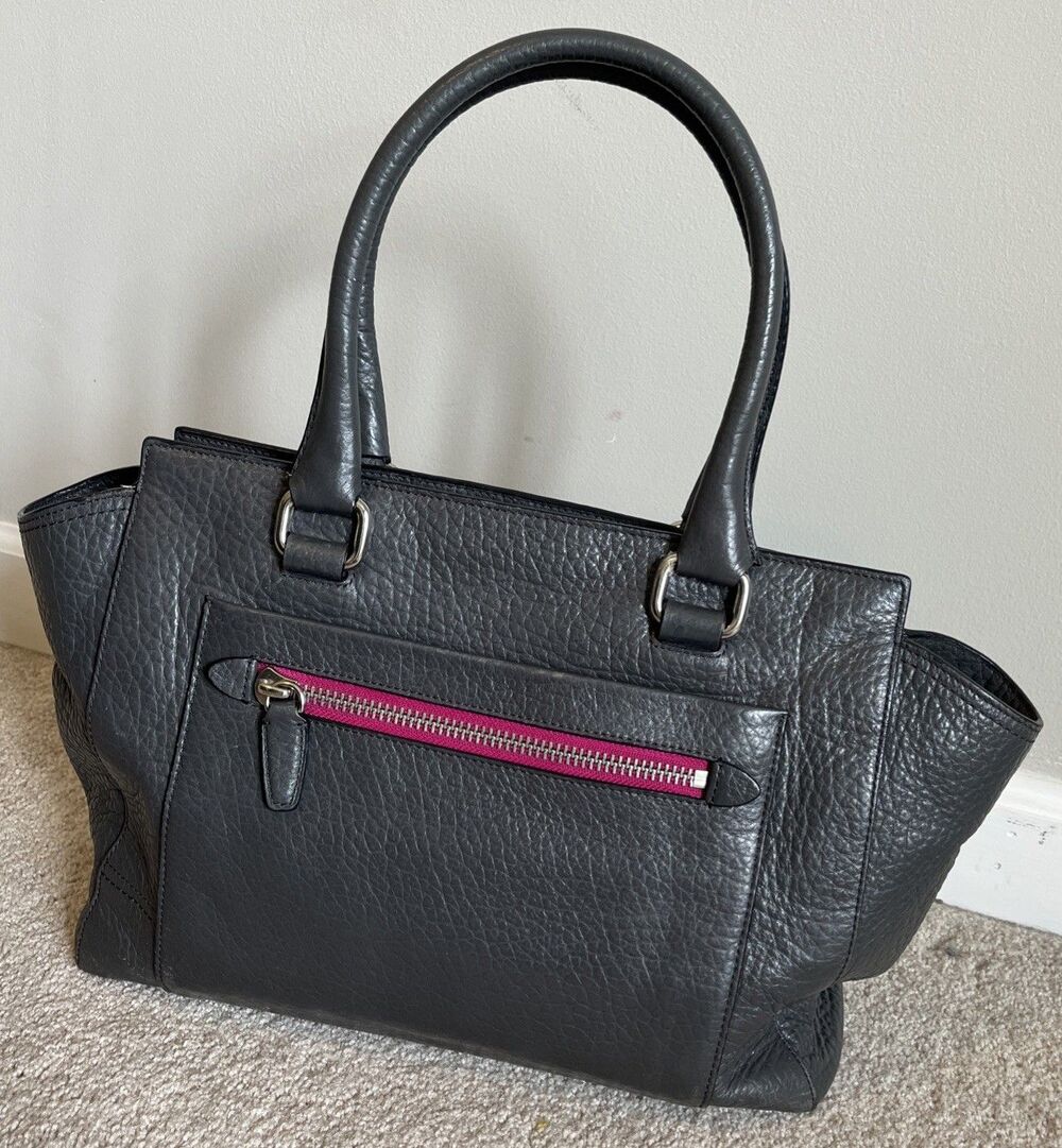 Coach Legacy Pebbled Leather Bag Candace Carryall Gunmetal Gray #19926 EUC Soft